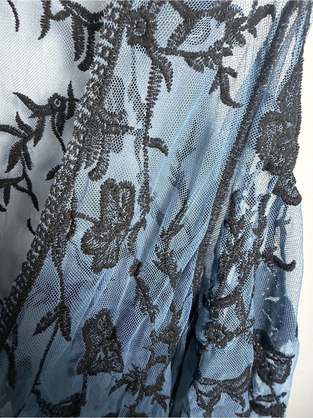 Sheer Lace Kimono Duster in Black and Slate - Picture 6 of 6